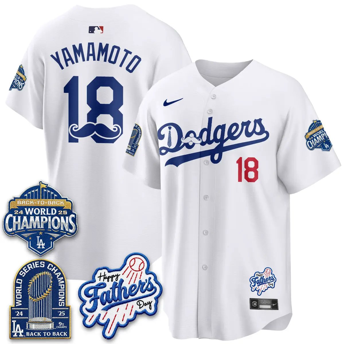 LAD Happy Father's Day 2026 Jersey - Stitched by Los Angeles Dodgers