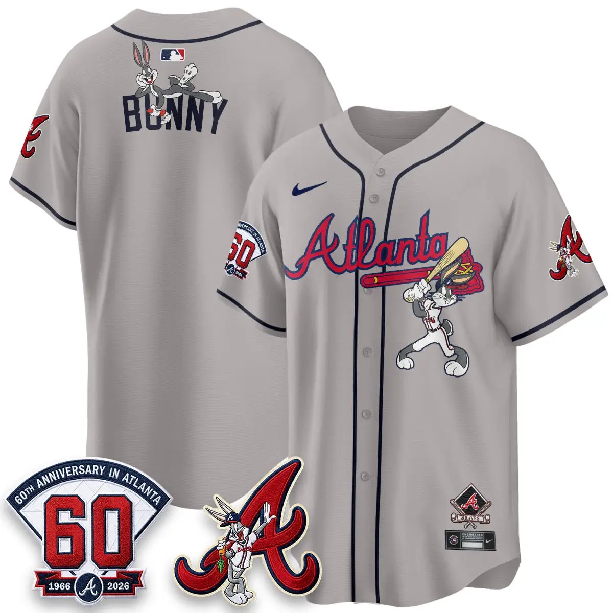 ATL x Bunny Vapor Premier Limited Jersey - Stitched by Atlanta Braves