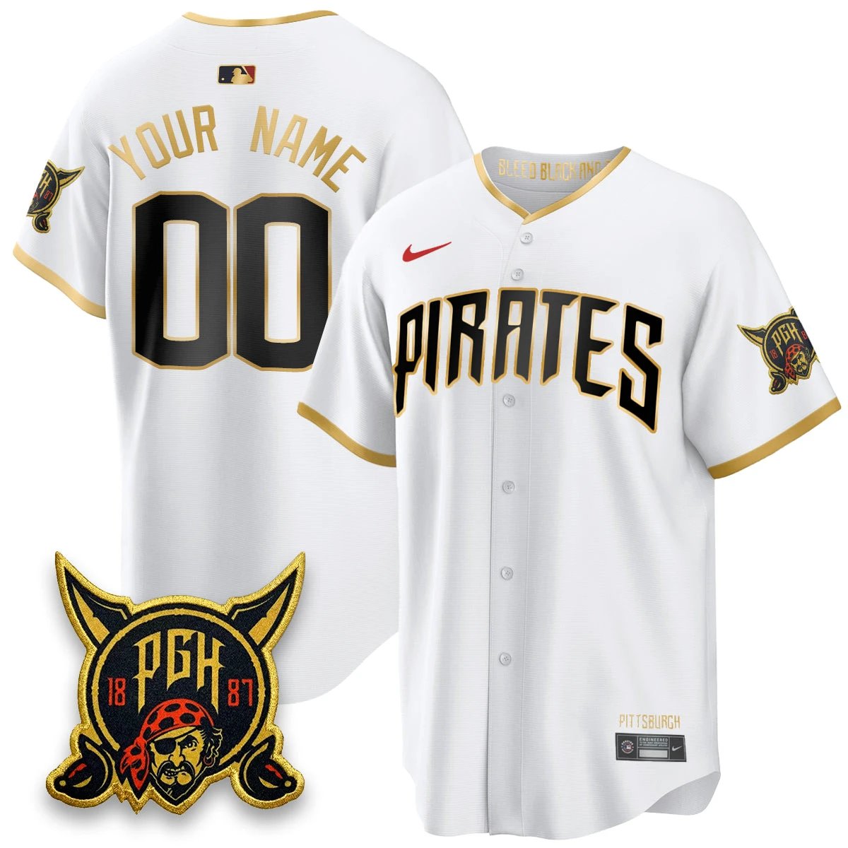 Custom PIT 2026 City Connect Vapor Limited Jersey - All Stitched by Pittsburgh Pirates