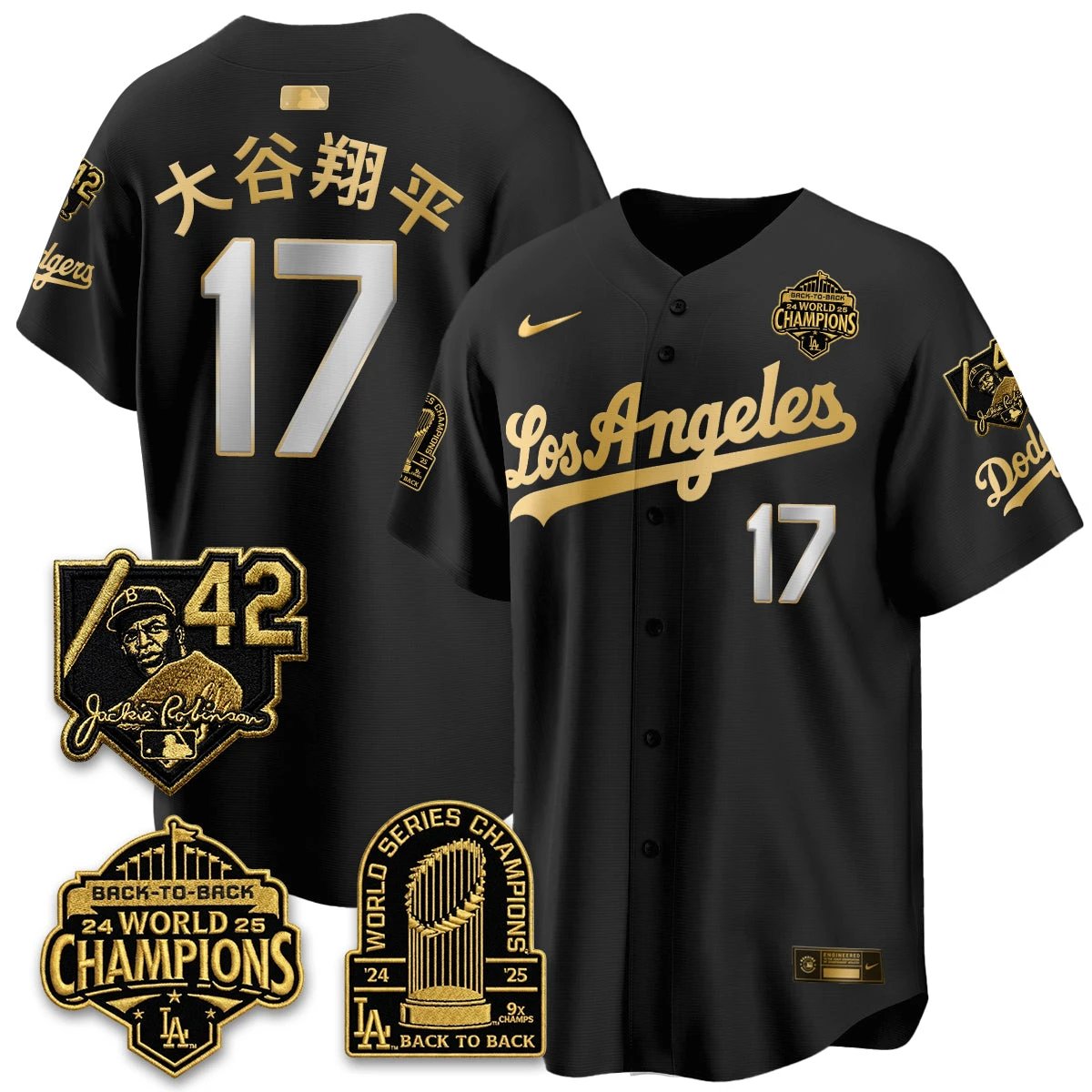 Los Angeles Dodgers 2026 New Era Gold Collection Vapor Limited Jersey - B2B Champs - All Stitched by Los Angeles Dodgers