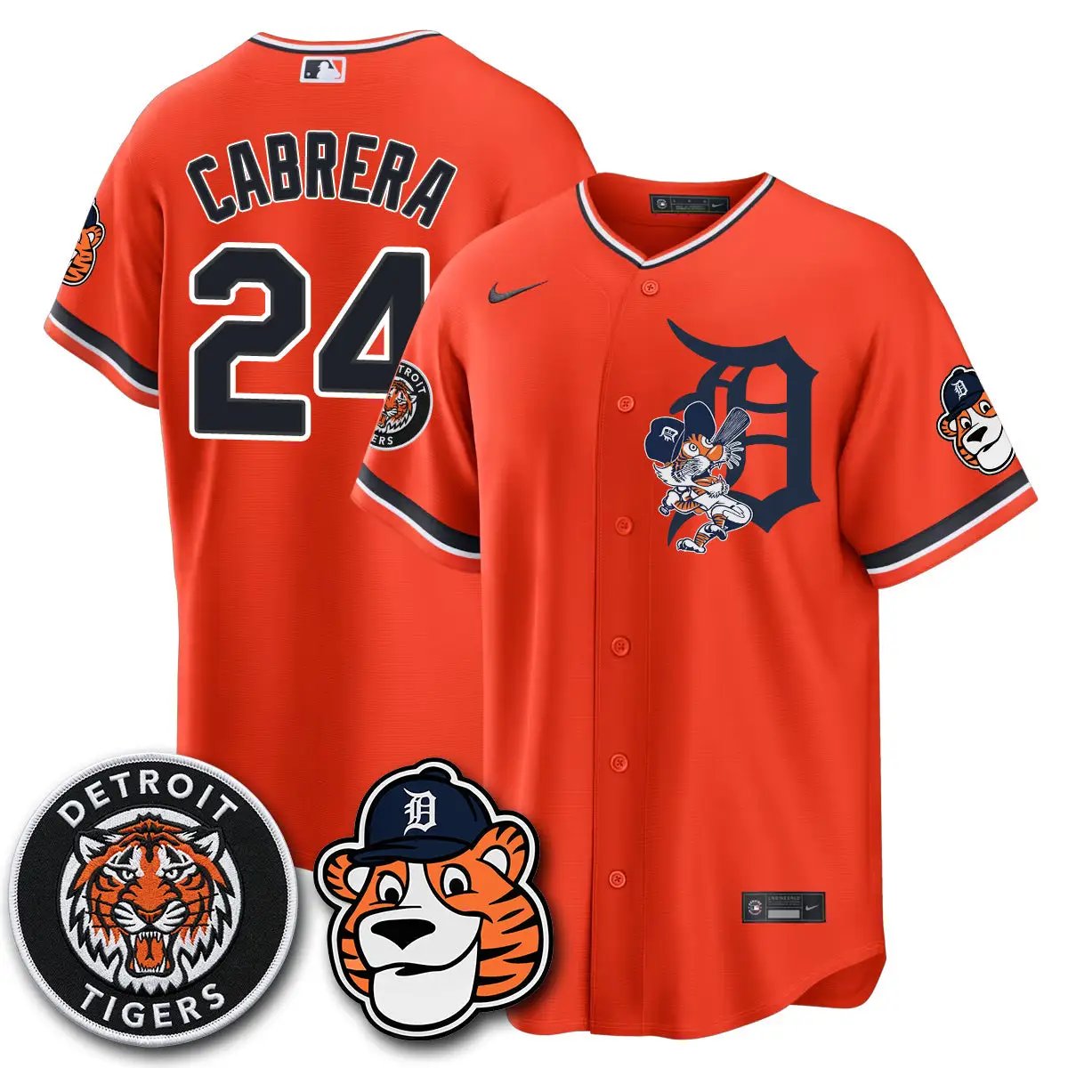 DET Paws Edition Vapor Limited Orange Jersey - Stitched by Detroit Tigers