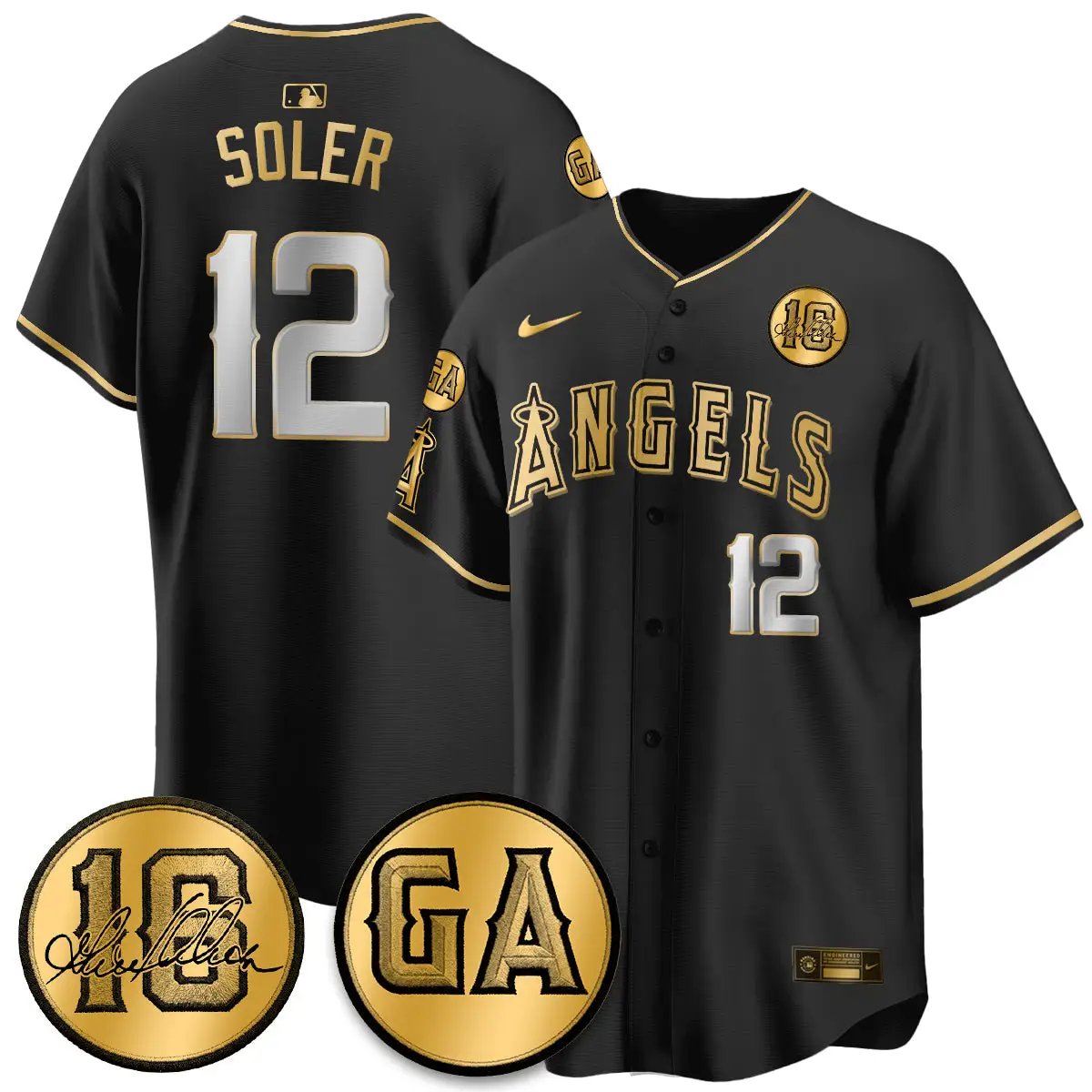 LAA Garret Anderson Tribute Patch Vapor Jersey - All Stitched V2 by Los Angeles Angels