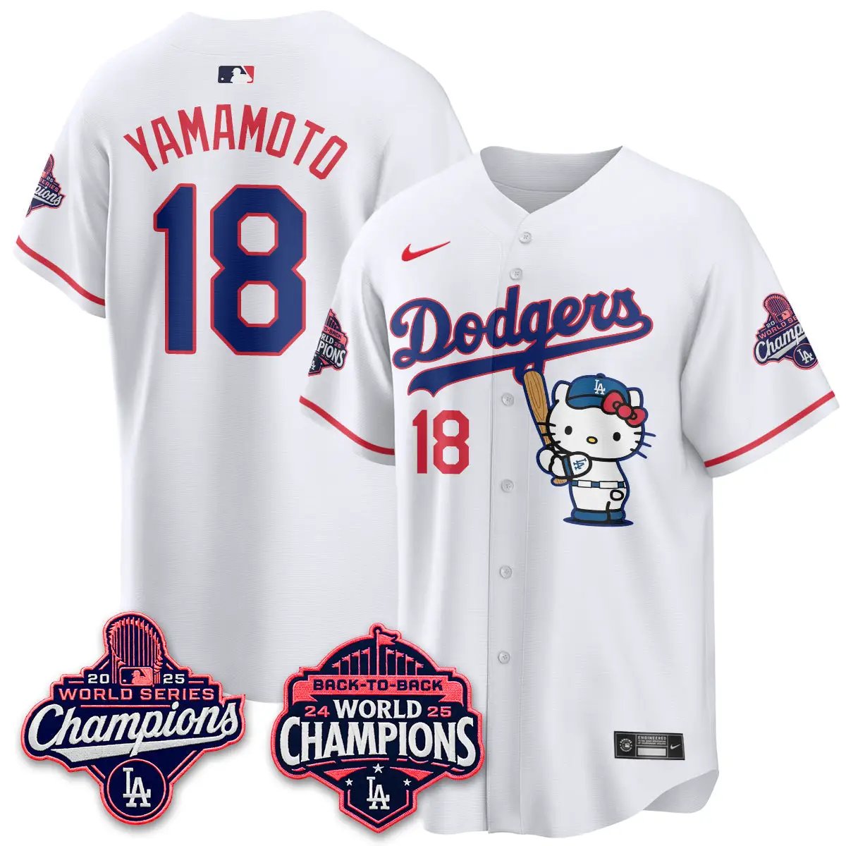 LAD x Hello Kitty Night 2026 Vapor Jersey - All Stitched by Los Angeles Dodgers