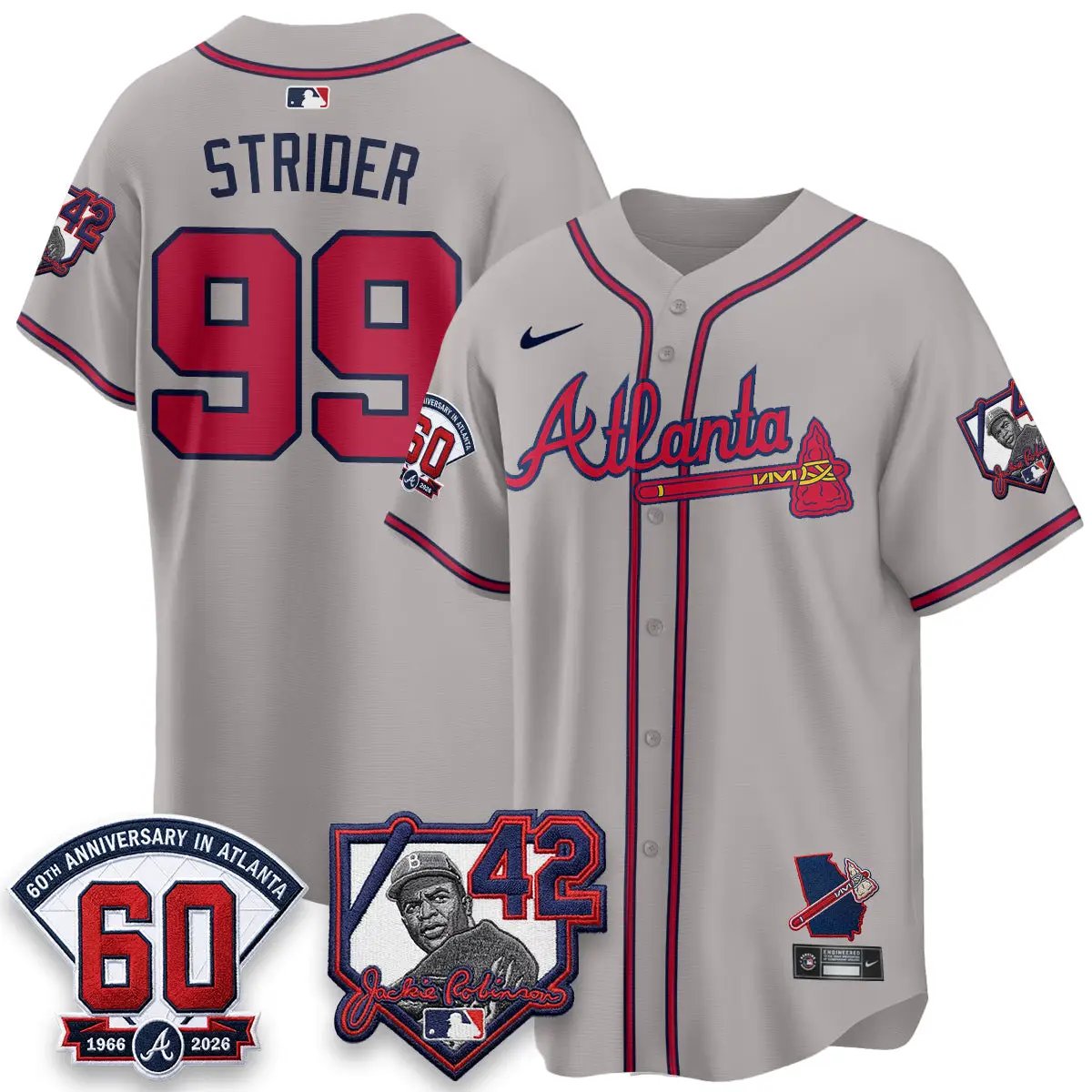 ATL 2026 Jackie Robinson Day Vapor Limited Red Jersey - All Stitched by Atlanta Braves