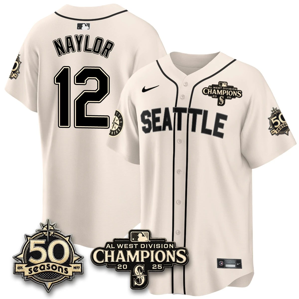 Seattle Mariners Vapor Premier Limited Jersey - 50th Anniversary & AL West Division Champions - Steelheads Community Funds - All Stitched by Seattle Mariners
