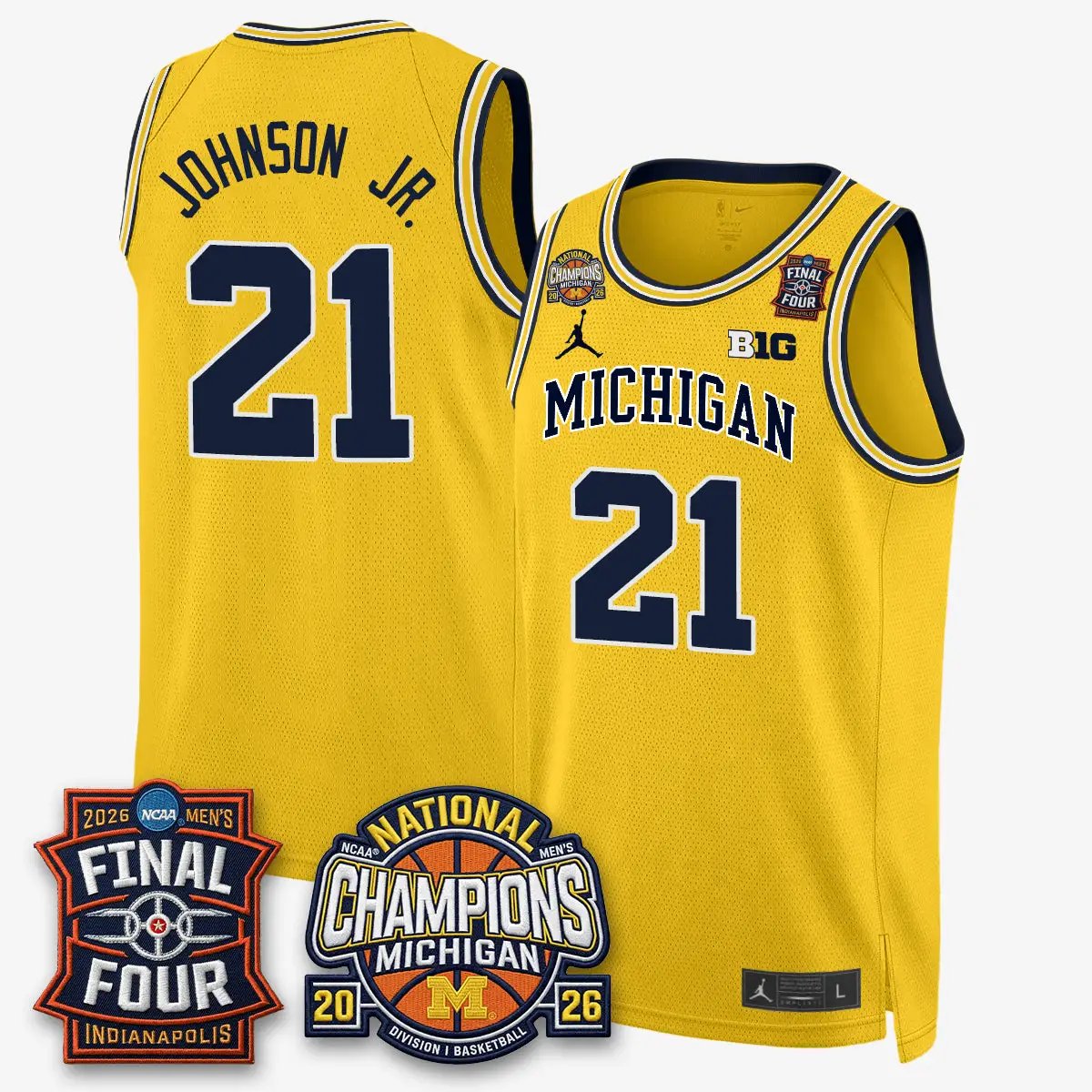 Michigan Wolverines Basketball National Champions Big Text Limited Vapor Jersey - All Stitched by Michigan Wolverines