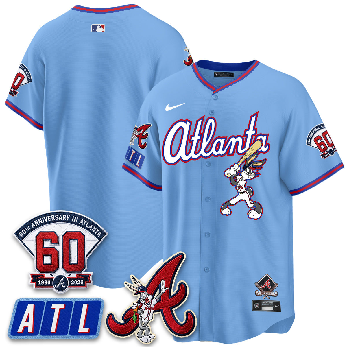 ATL x Bunny Vapor Premier Limited Jersey - Stitched by Atlanta Braves