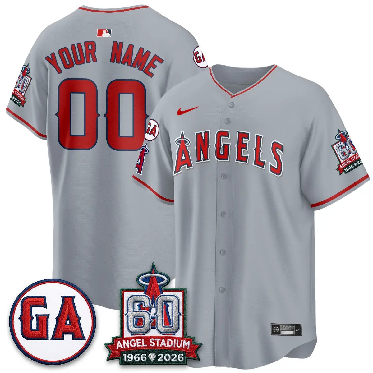 LAA 60th Anniversary Vapor Custom Jersey - All Stitched V3 by Los Angeles Angels
