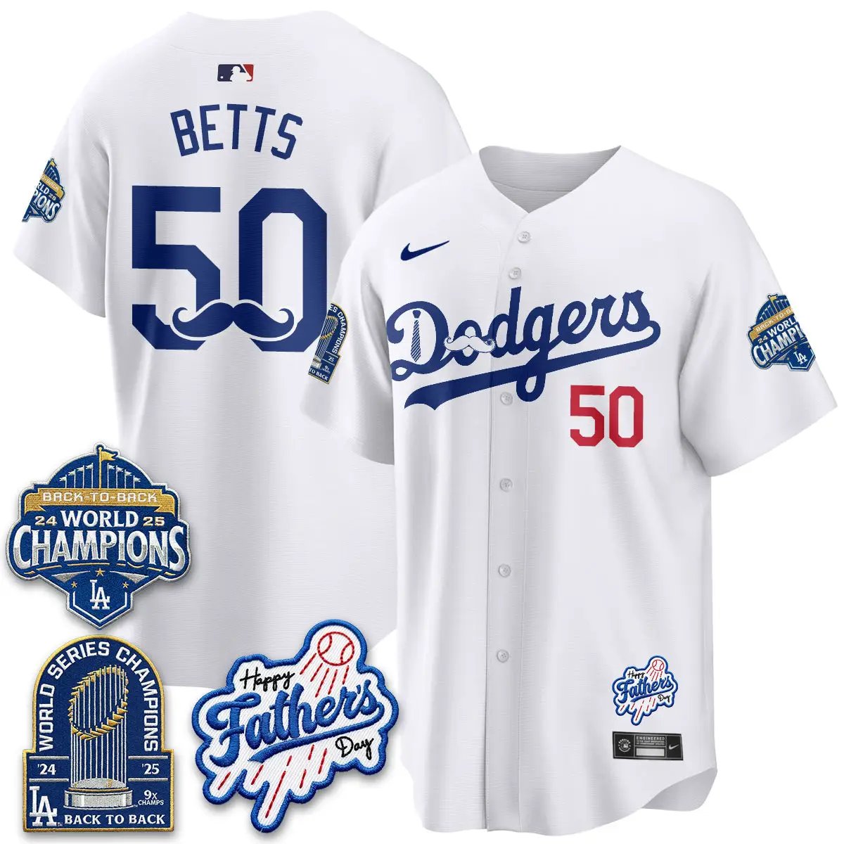 LAD Happy Father's Day 2026 Jersey - Stitched by Los Angeles Dodgers