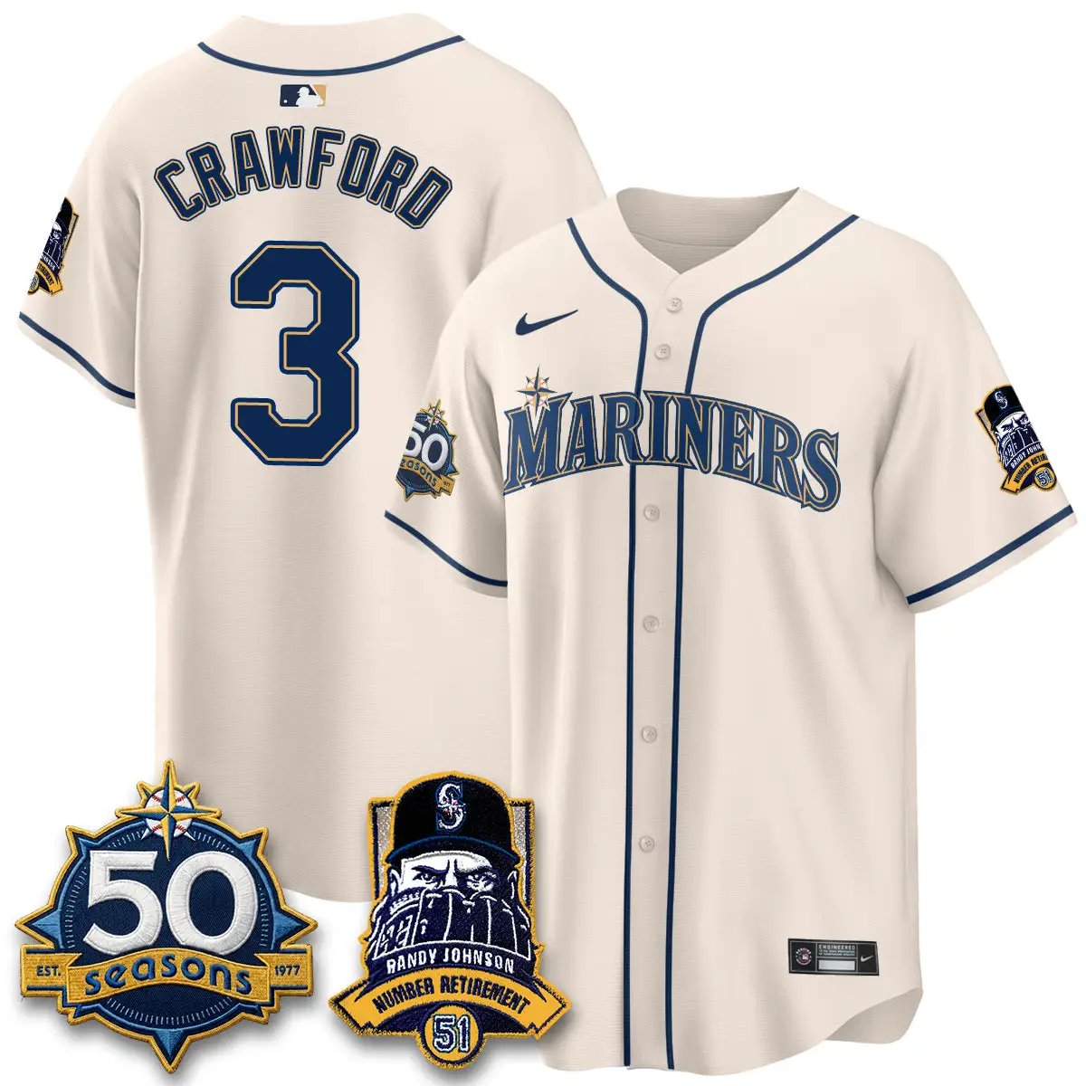 SEA Randy Johnson Vapor Limited Jersey V2- All Stitched by Seattle Mariners