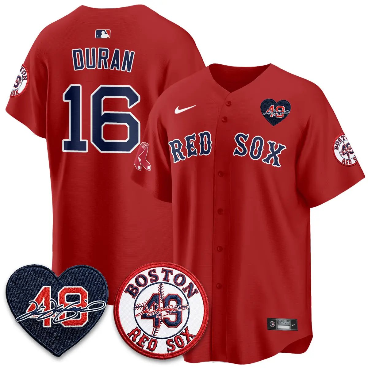 BOS Tim Wakefield Memorial Patch Vaper Premier Limited Jersey - All Stitched by Boston Red Sox