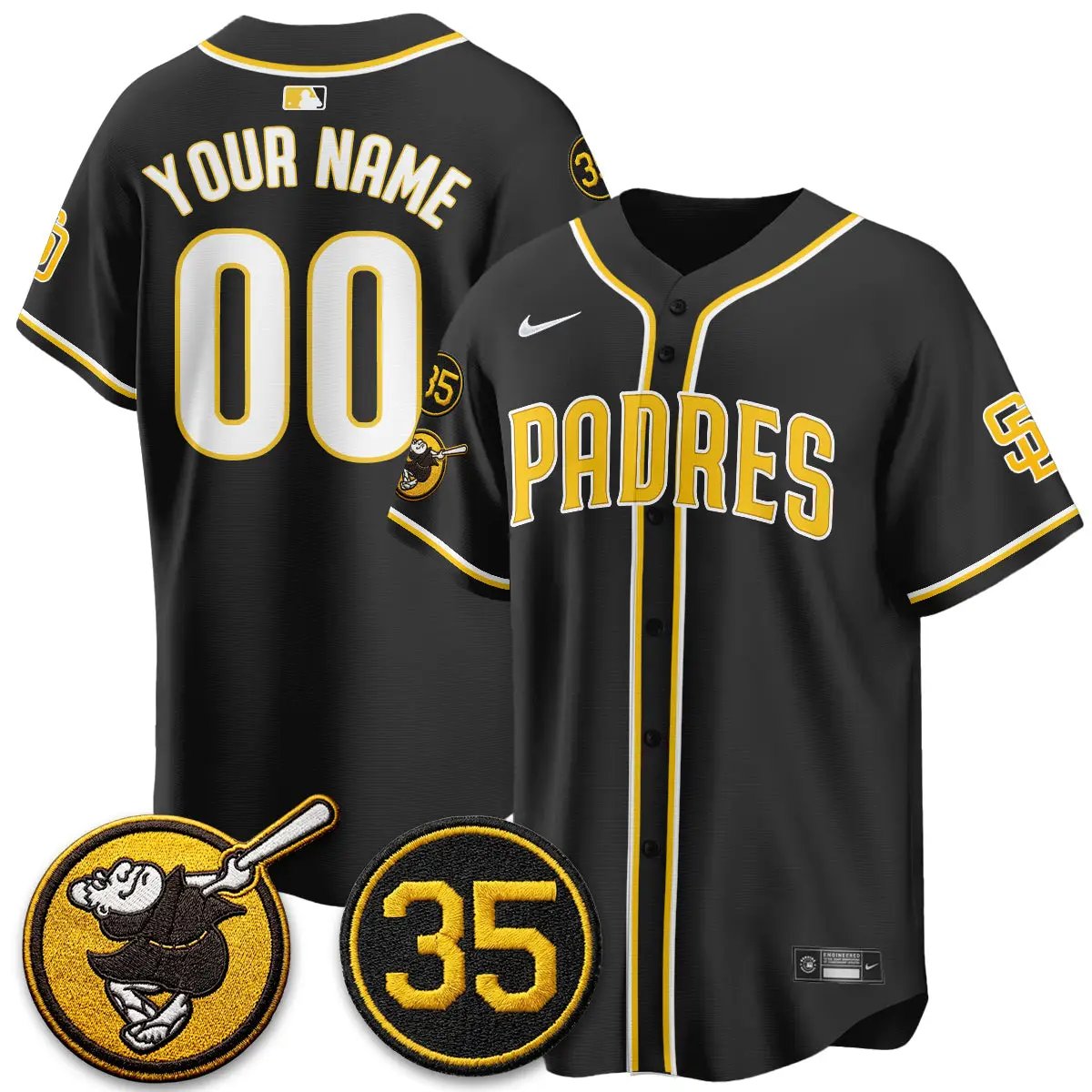 SD 2026 Black Out Style Limited Vapor Custom Jersey - All Stitched by San Diego Padres