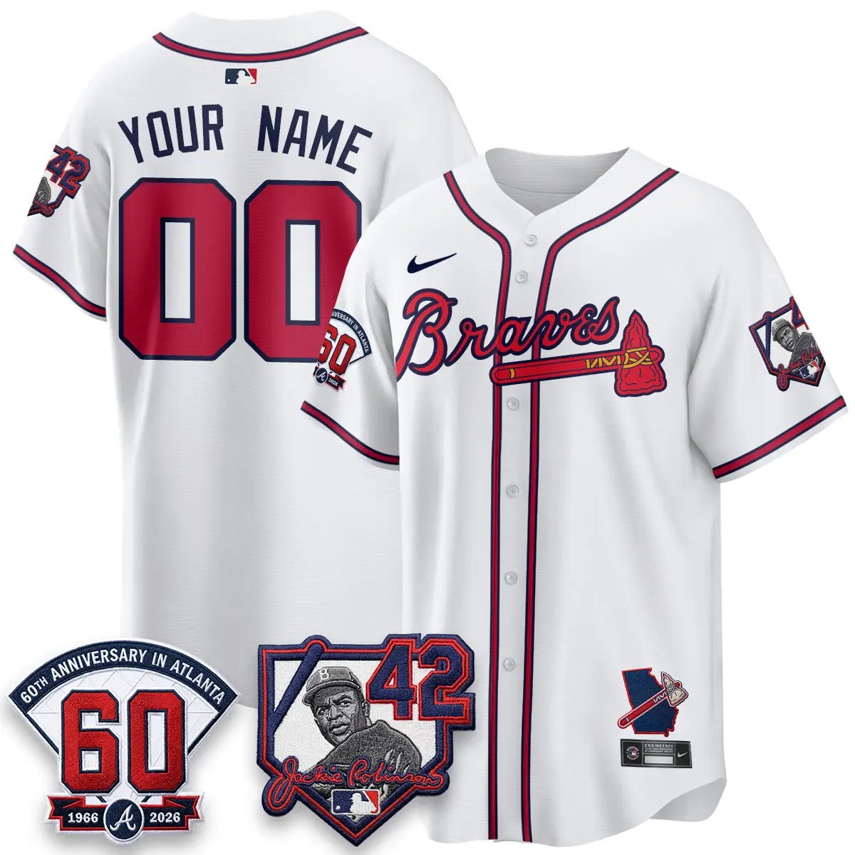 ATL 2026 Jackie Robinson Day Vapor Limited Custom Jersey - All Stitched by Atlanta Braves