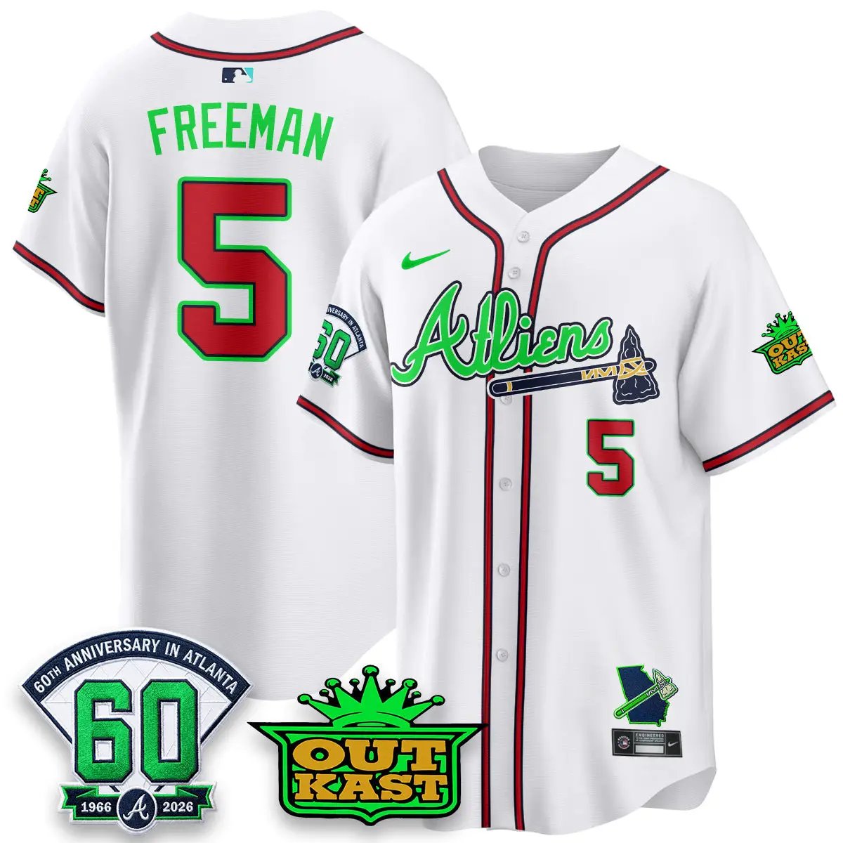 ATL x Atliens Cool Base Galaxy Version Jersey - Stitched (2) by Atlanta Braves