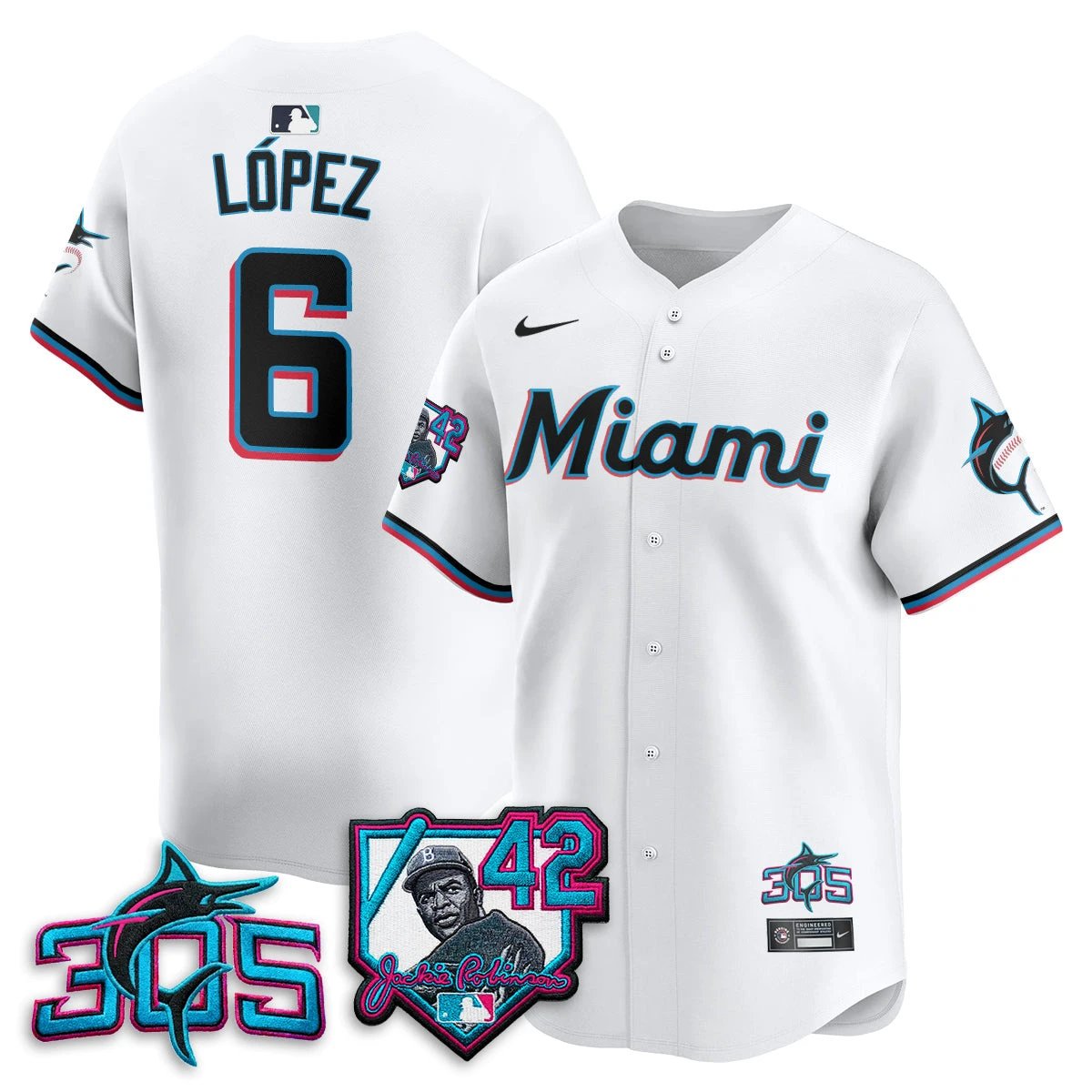 MIA 2026 Jackie Robinson New Era Vapor Limited Jersey - All Stitched by Miami Marlins