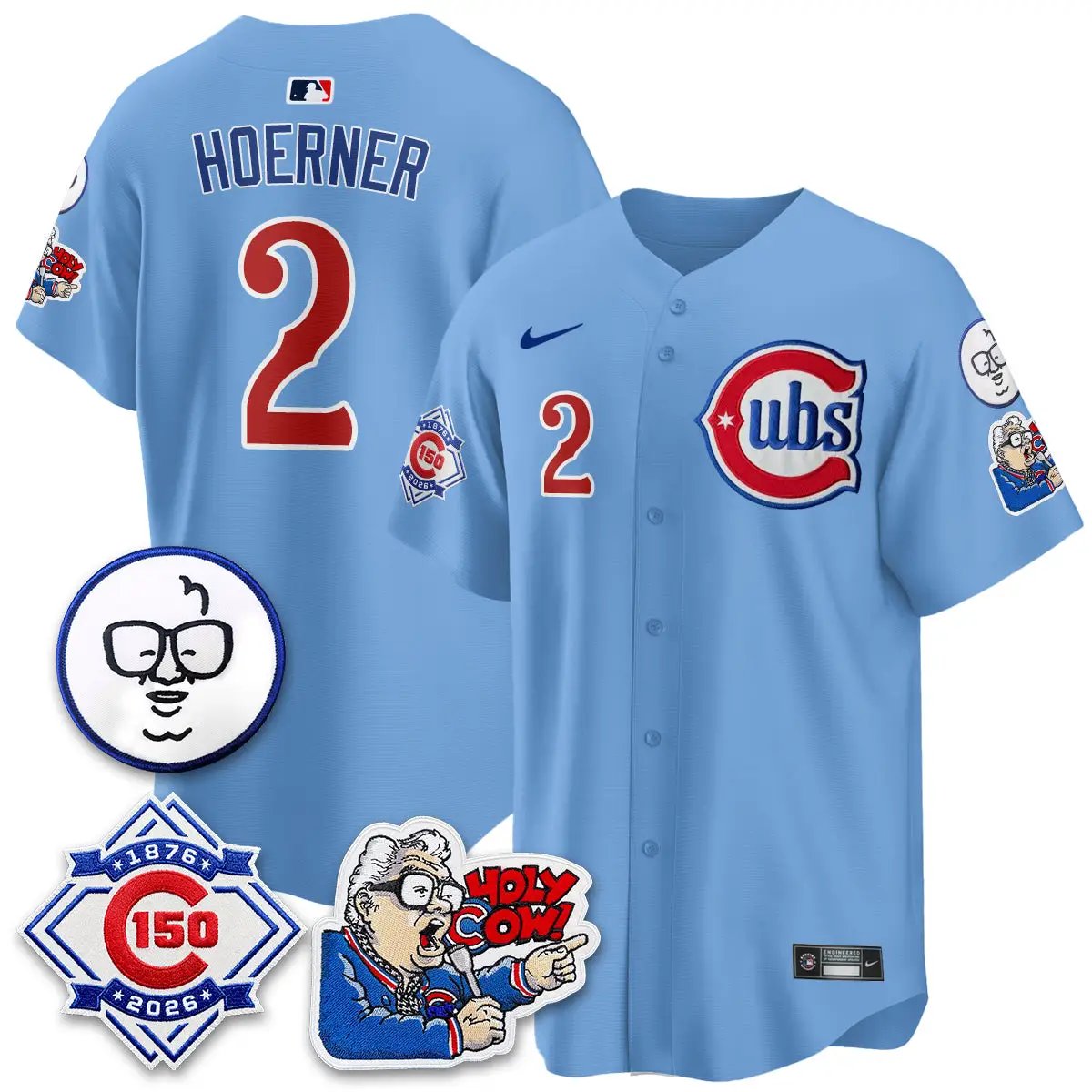 Chicago Cubs 150th Anniversary Harry Caray Holy Cow Vapor Premier Limited Jersey - All Stitched V2 by Chicago Cubs