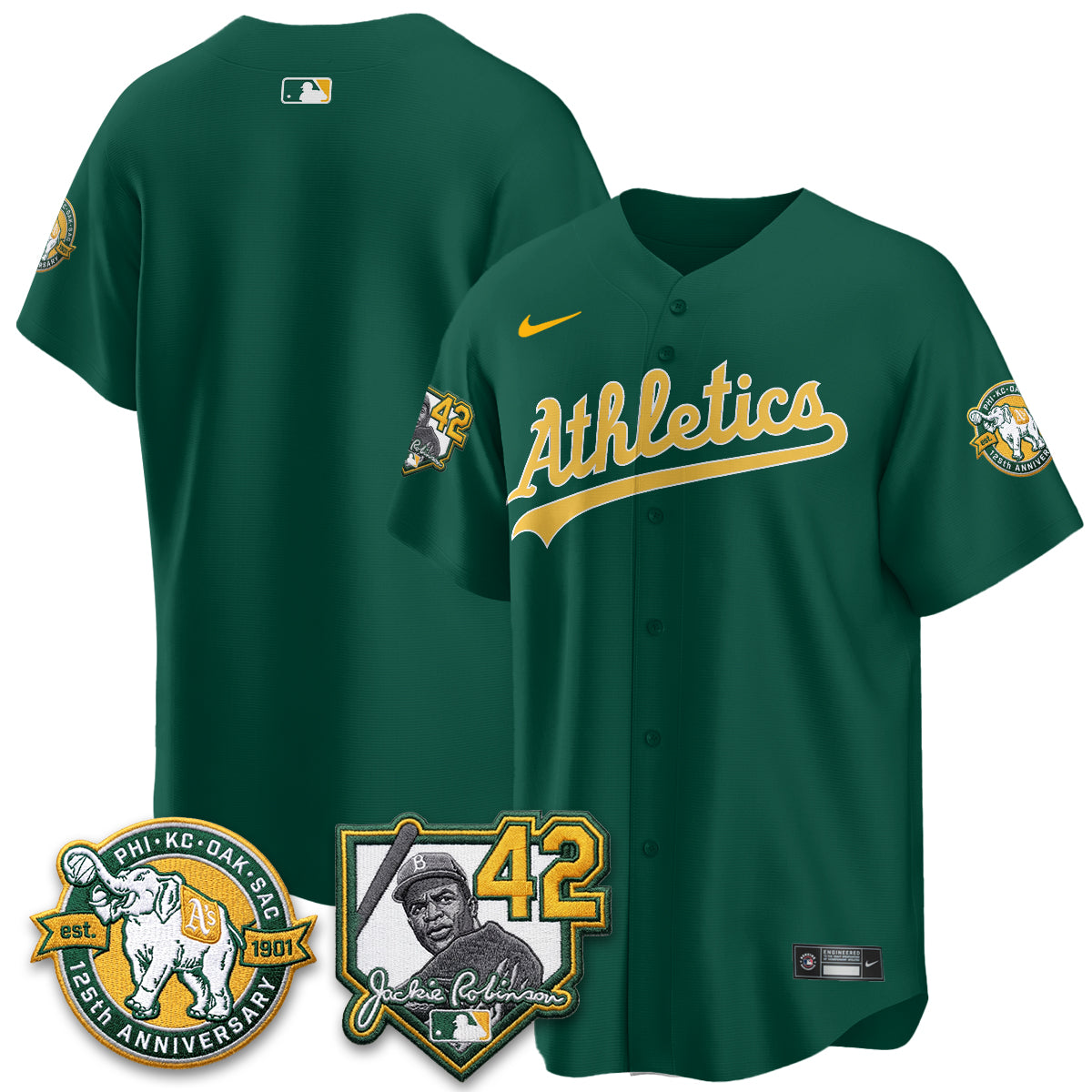 Oakland Athletics 2026 Jackie Robinson Day - Celebrating 125 Years Limited Vapor Jersey - All Stitched by Oakland Athletics