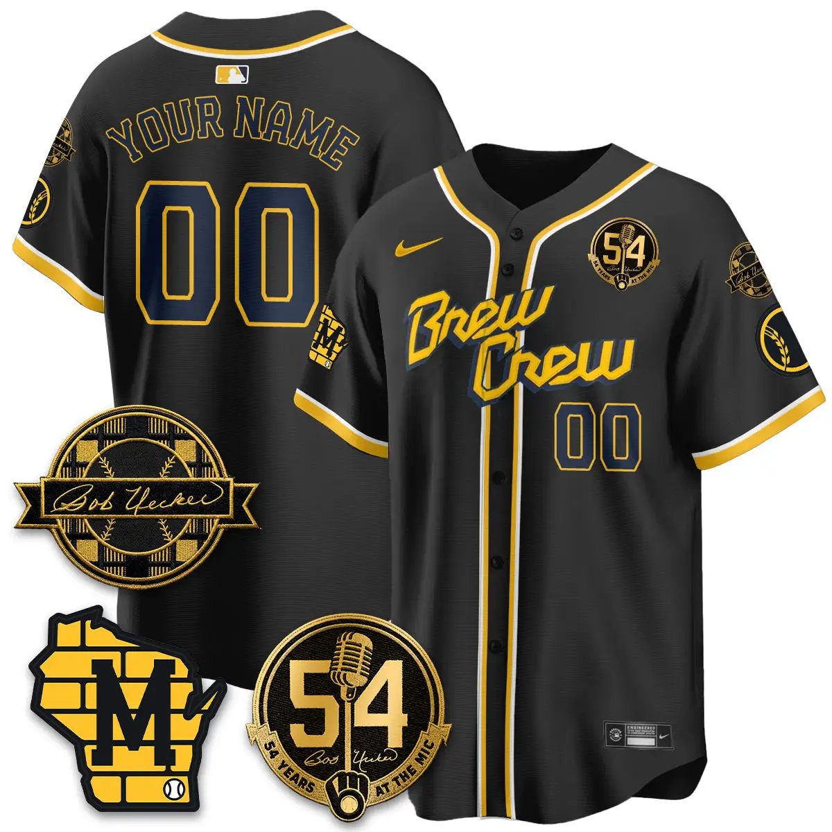 MIL 2026 Black Out Style Limited Vapor Custom Jersey - All Stitched by Milwaukee Brewers