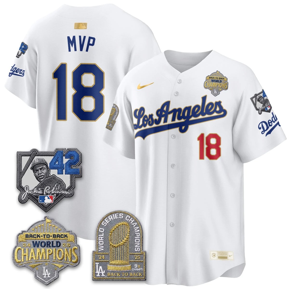 Los Angeles Dodgers 2026 New Era Gold Collection Vapor Limited Jersey - B2B Champs - All Stitched by Los Angeles Dodgers