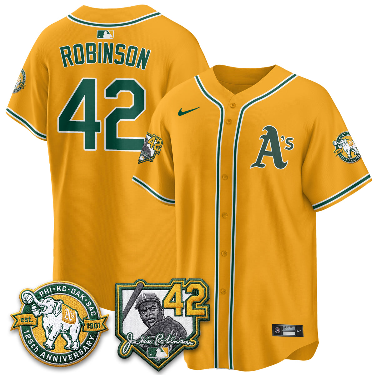 Oakland Athletics 2026 Jackie Robinson Day - Celebrating 125 Years Limited Vapor Jersey - All Stitched by Oakland Athletics