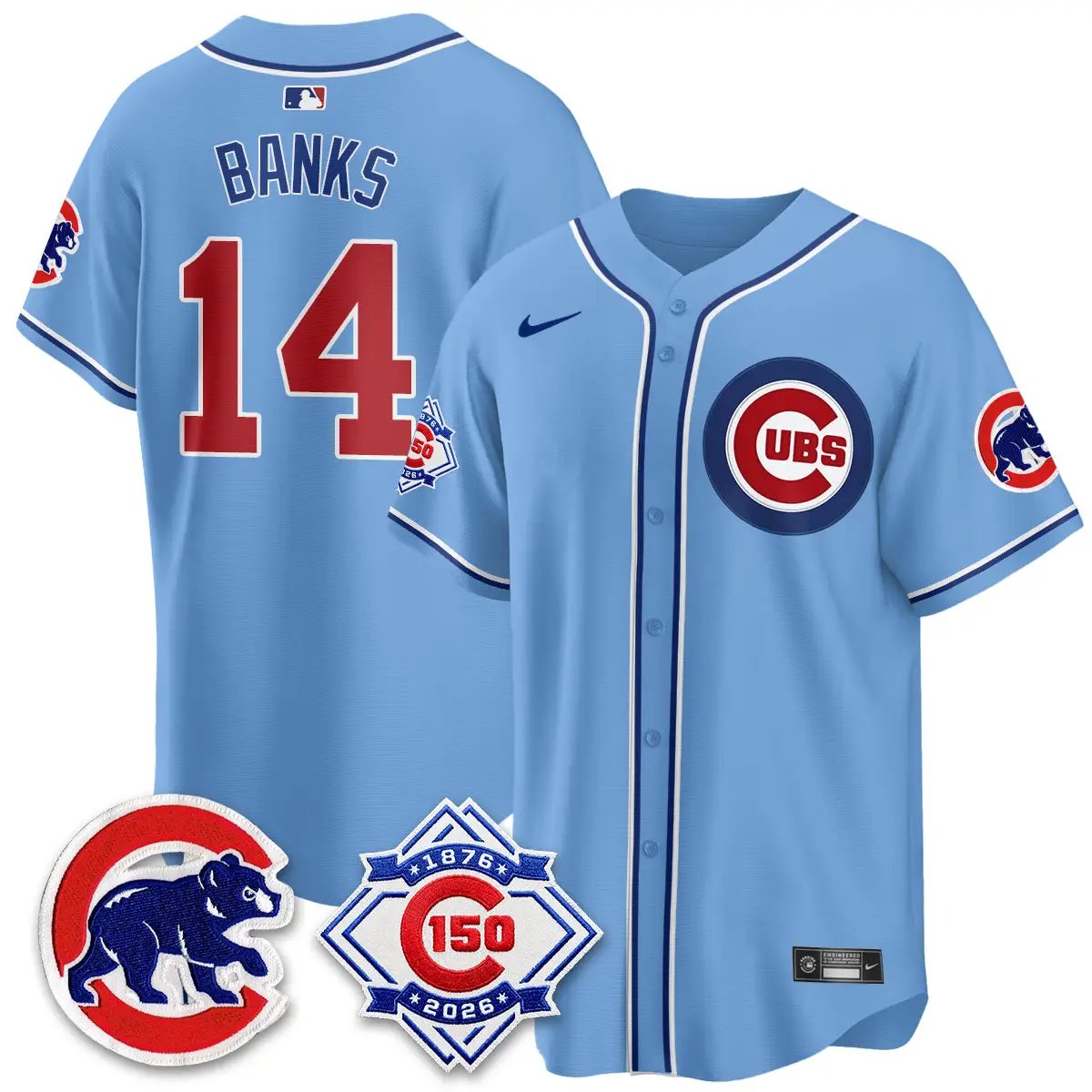 Chicago Cubs 150th Anniversary Black Out Style Vapor Premier Limited Jersey - All Stitched by Chicago Cubs