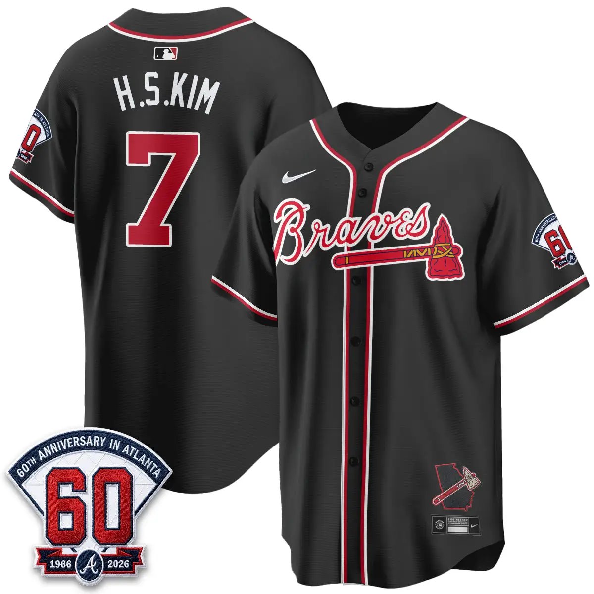 Atlanta Braves 2026 Black Out Style Vapor Limited Jersey - All Stitched by Atlanta Braves