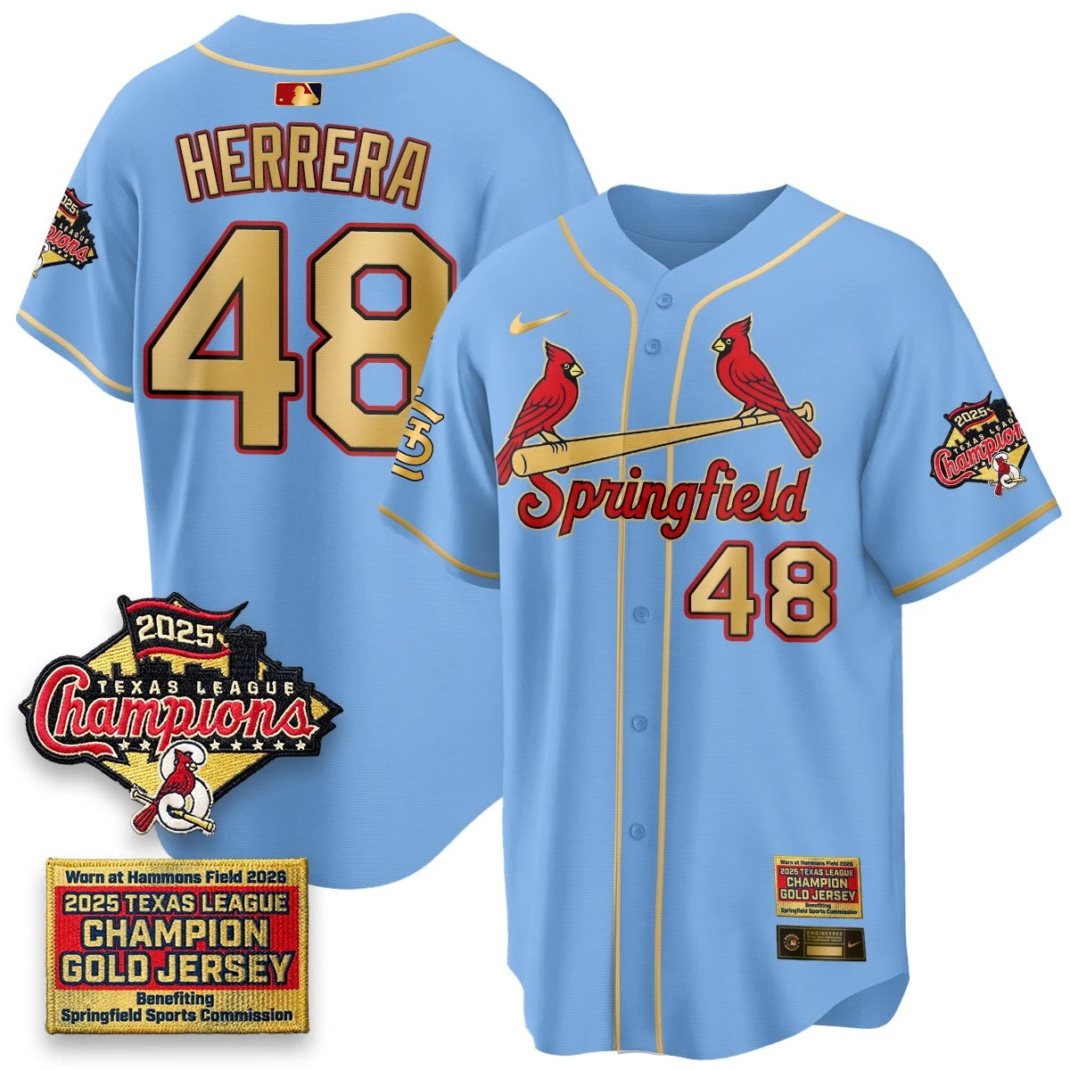 St. Louis Cardinals Springfield's Championship Gold Limited Jerseys - All Stitched by St. Louis Cardinals