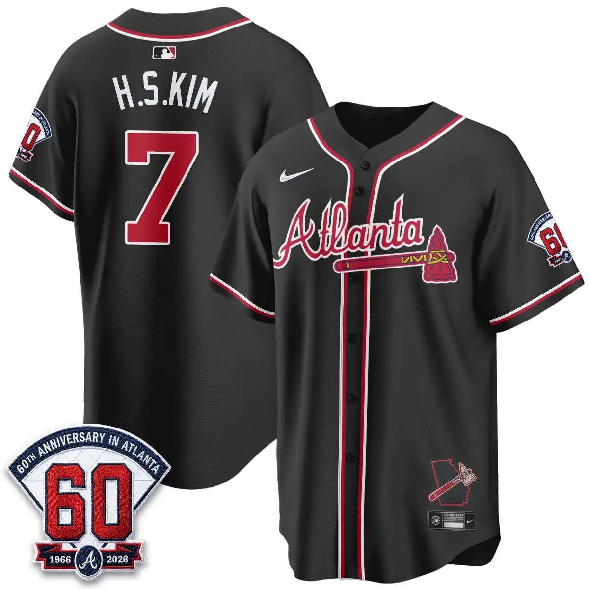 Atlanta Braves 2026 Black Out Style Vapor Limited Jersey - All Stitched by Atlanta Braves