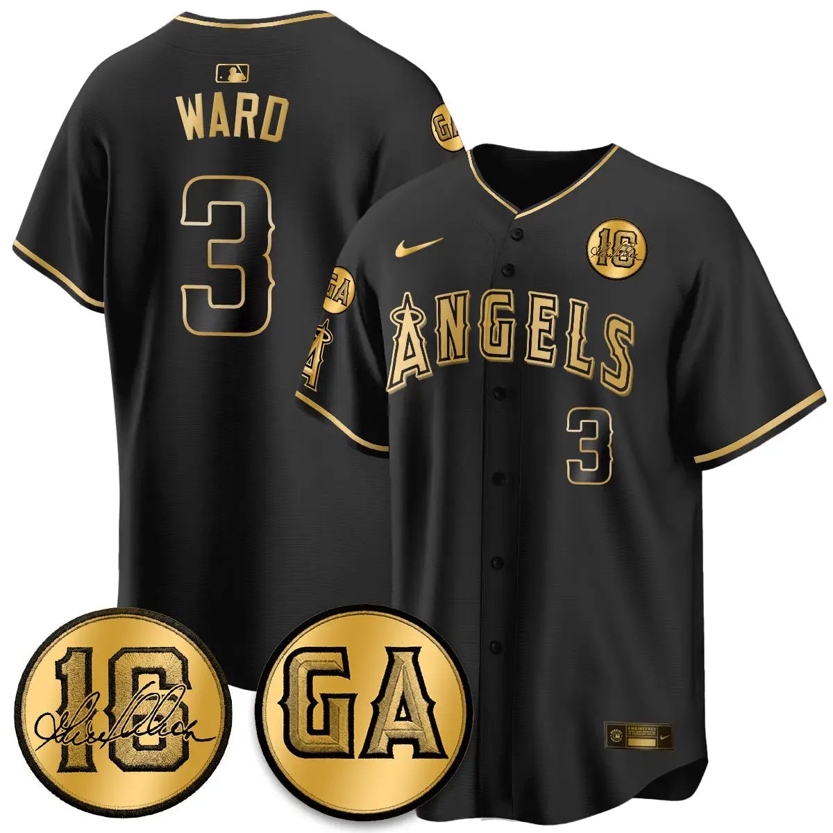LAA Garret Anderson Tribute Patch Vapor Jersey - All Stitched V2 by Los Angeles Angels