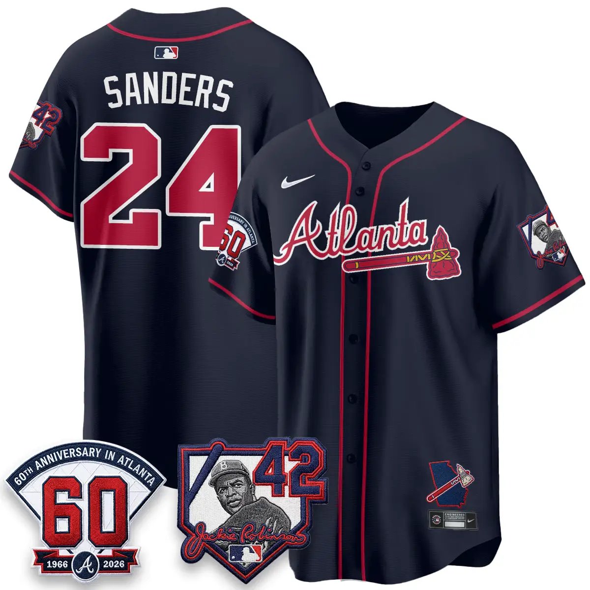 ATL 2026 Jackie Robinson Day Vapor Limited Red Jersey - All Stitched by Atlanta Braves