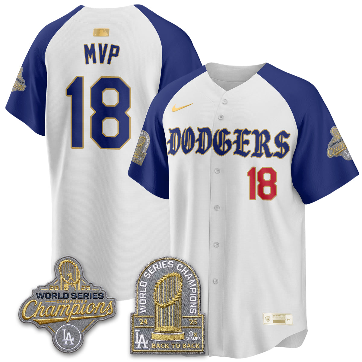 LAD Vapor Limited Jersey - Back to Back 9x Champs - All Stitched by Los Angeles Dodgers