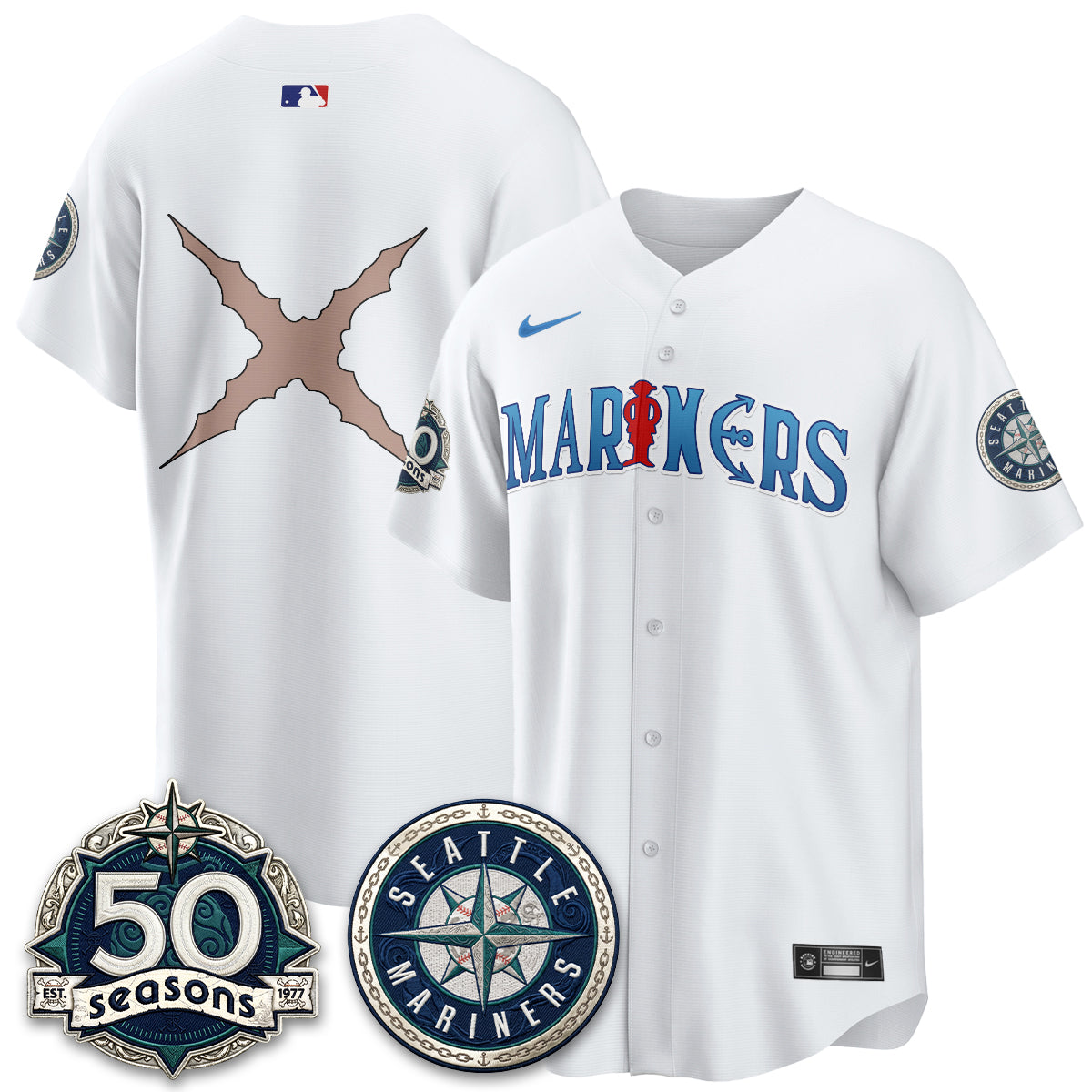 Seattle Mariners x Japanese Cartoon Vapor Limited Jersey - Stitched by Seattle Mariners
