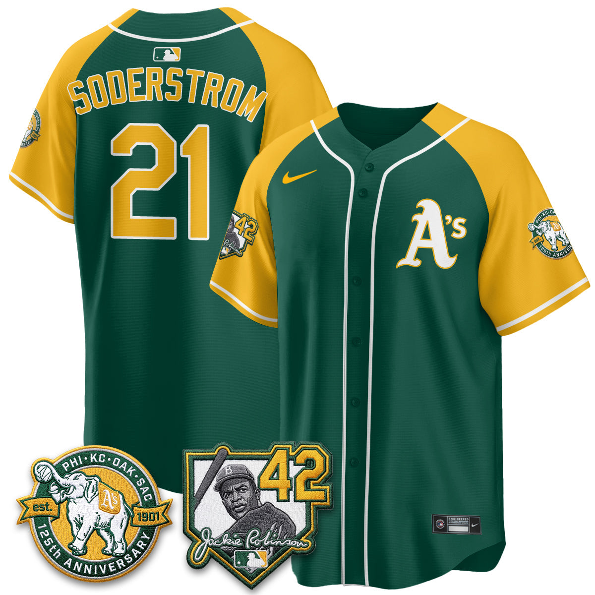 Oakland Athletics 2026 Jackie Robinson Day - Celebrating 125 Years Limited Vapor Jersey - All Stitched by Oakland Athletics