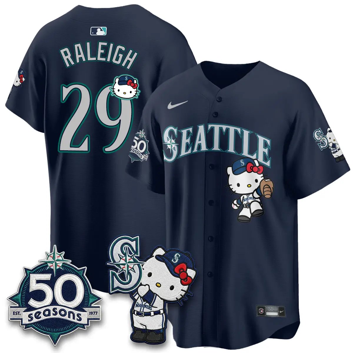 SEA x Meow KT Night Limited Jersey - All Stitched V2 by Seattle Mariners