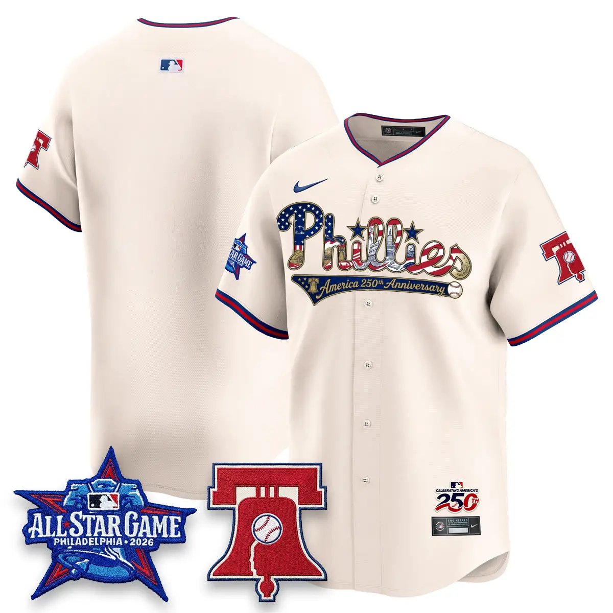 PHI 2026 USA 250 All Star Game Vapor Limited Jersey - Stitched (2) by Philadelphia Phillies