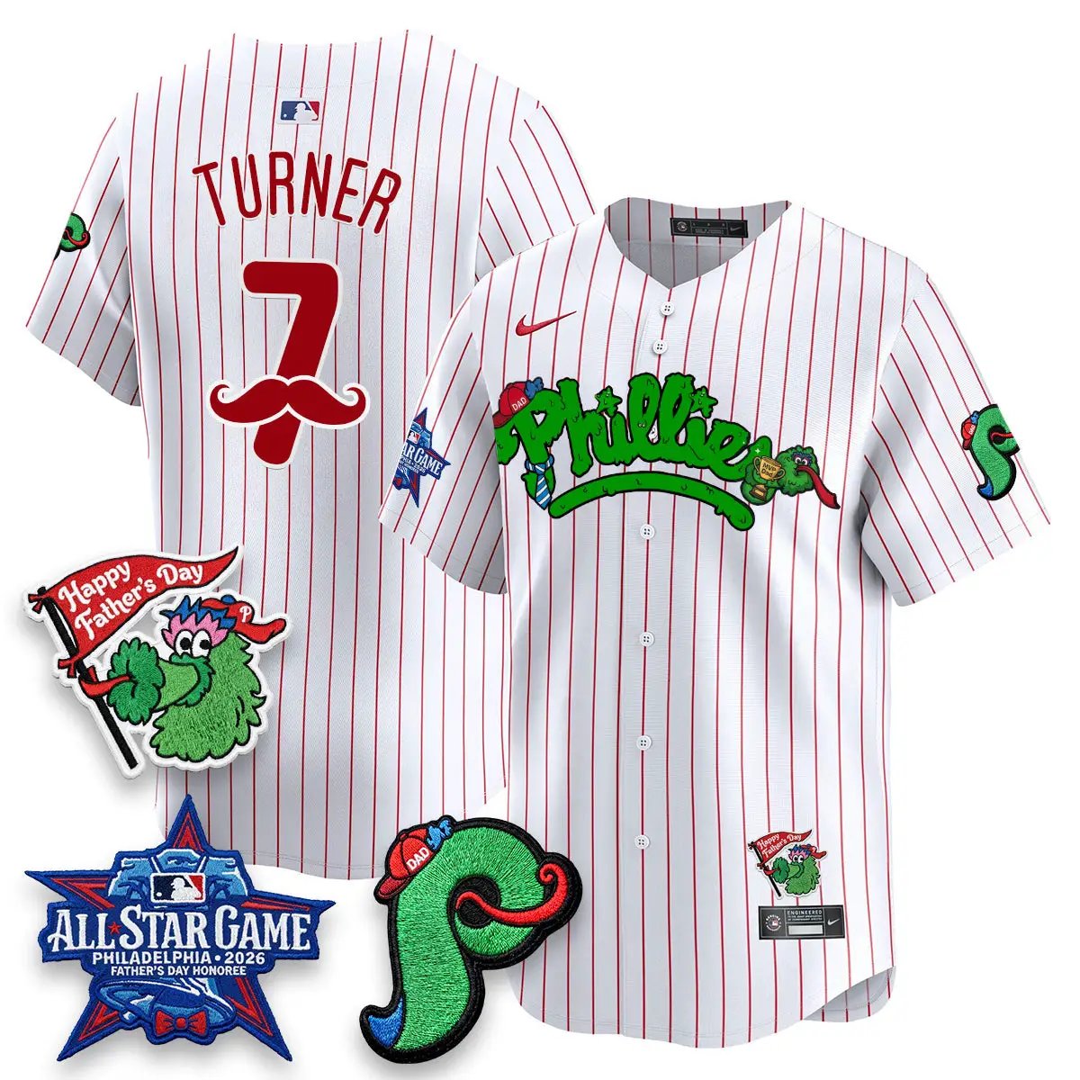 PHI Happy Father's Day Vapor Jersey - Stitched by Philadelphia Phillies