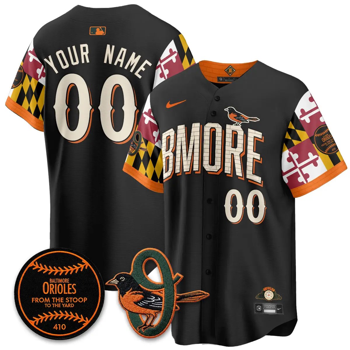 BAL x Maryland State Flag 2026 Vapor Custom Jersey - All Stitched by Baltimore Orioles