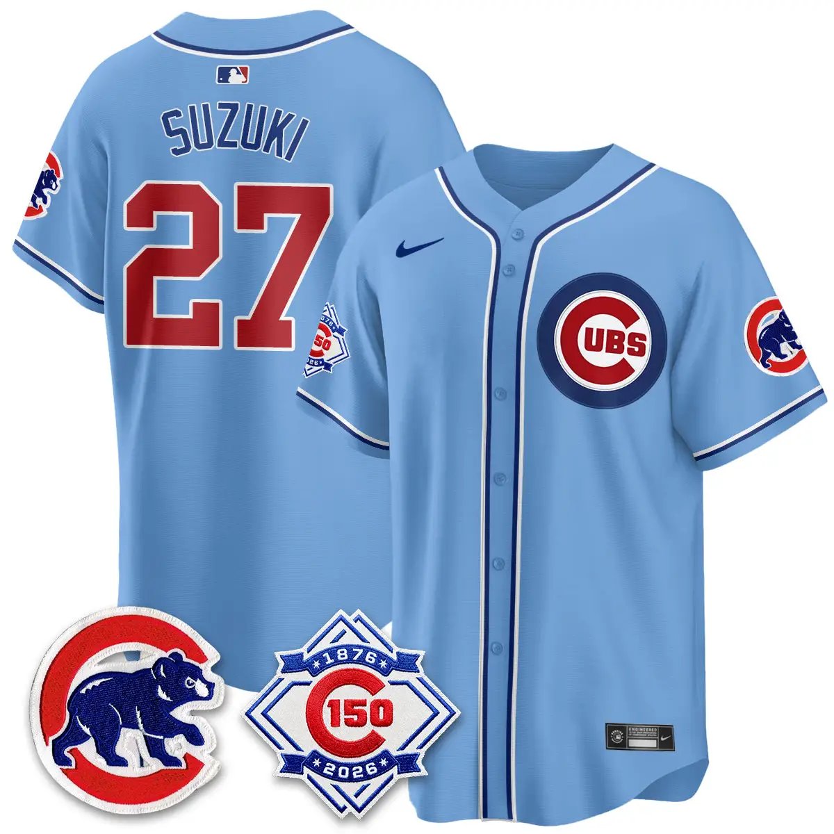 Chicago Cubs 150th Anniversary Black Out Style Vapor Premier Limited Jersey - All Stitched by Chicago Cubs