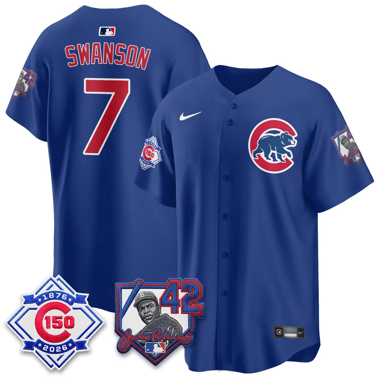 Chicago Cubs 150th Anniversary & Jackie Robinson Day Patch Vapor Premier Limited Jersey - All Stitched by Chicago Cubs