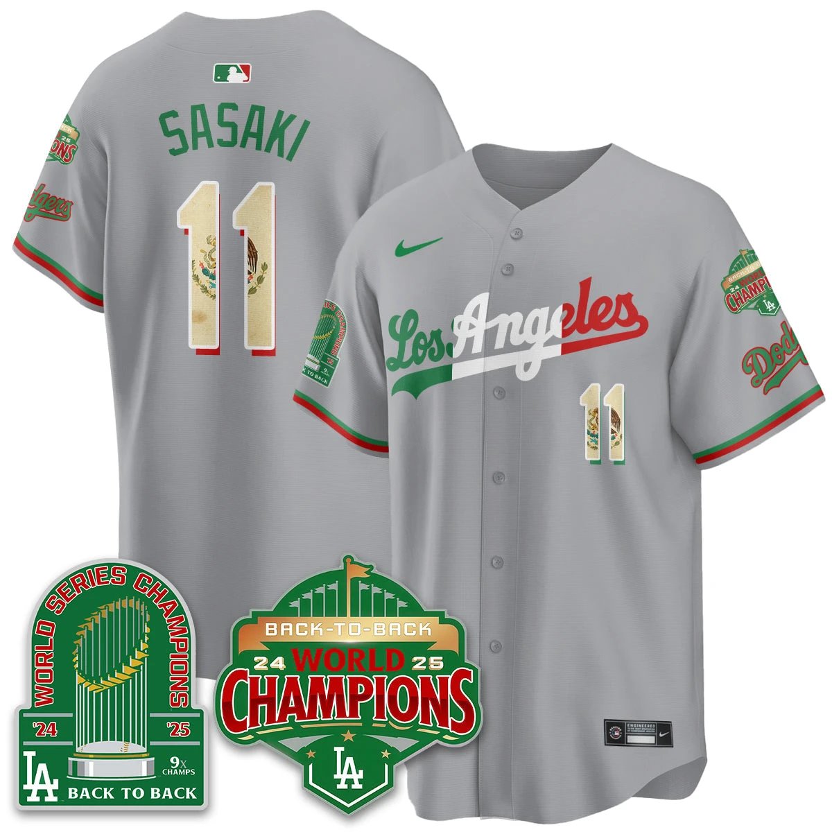 LAD Mexico Vapor Limited Jersey - 9x & B2B Champs - All Stitched by Los Angeles Dodgers