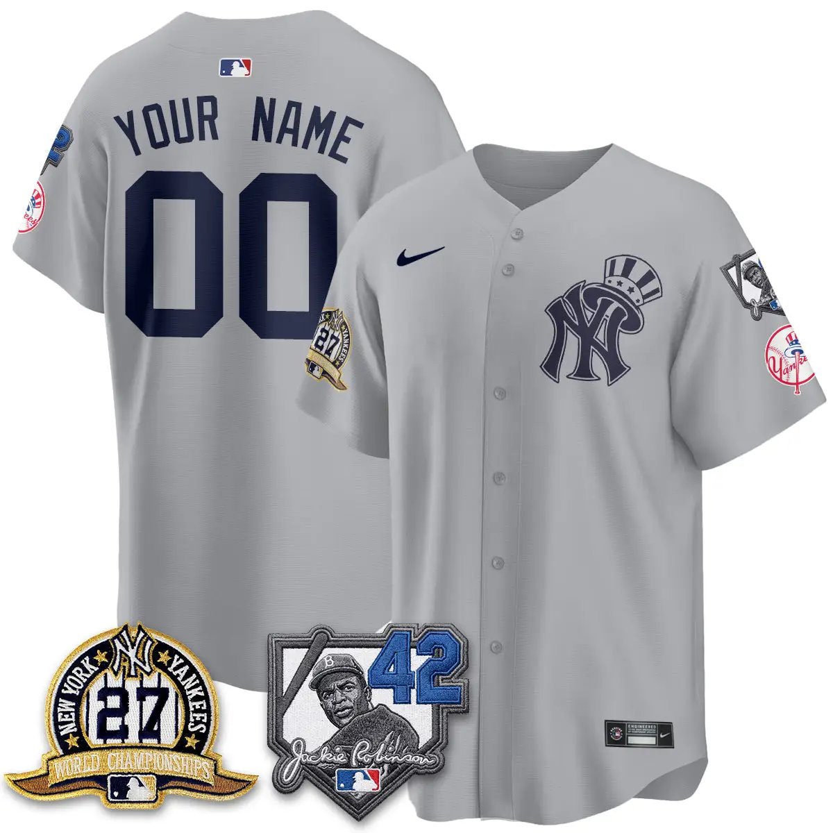 New York Yankees 2026 Jackie Robinson Day Vapor Limited Gold Edition Custom Jersey - All Stitched - V2 by New York Yankees