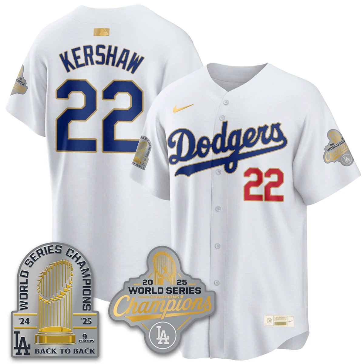 LAD Gold Collection Stadium Vapor Limited Jersey - 9x Champs - All Stitched by Los Angeles Dodgers