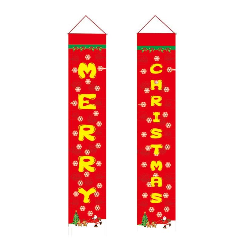Merry Christmas Banners, Christmas Decorations, Front Door Merry Christmas Porch Banners Red Porch Sign Hanging Xmas Decorations for Home Wall Indoor Outdoor Holiday Party Decor by flagsshop