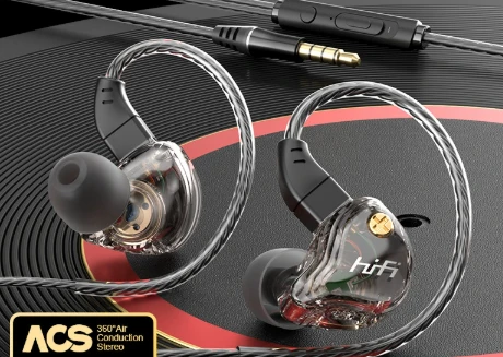 HiFi In-ear Headphones, with High-quality Sound, Changeable Cable Design, Mounting Ear Design & Ergonomics, for Sports, Study & More by BowLift