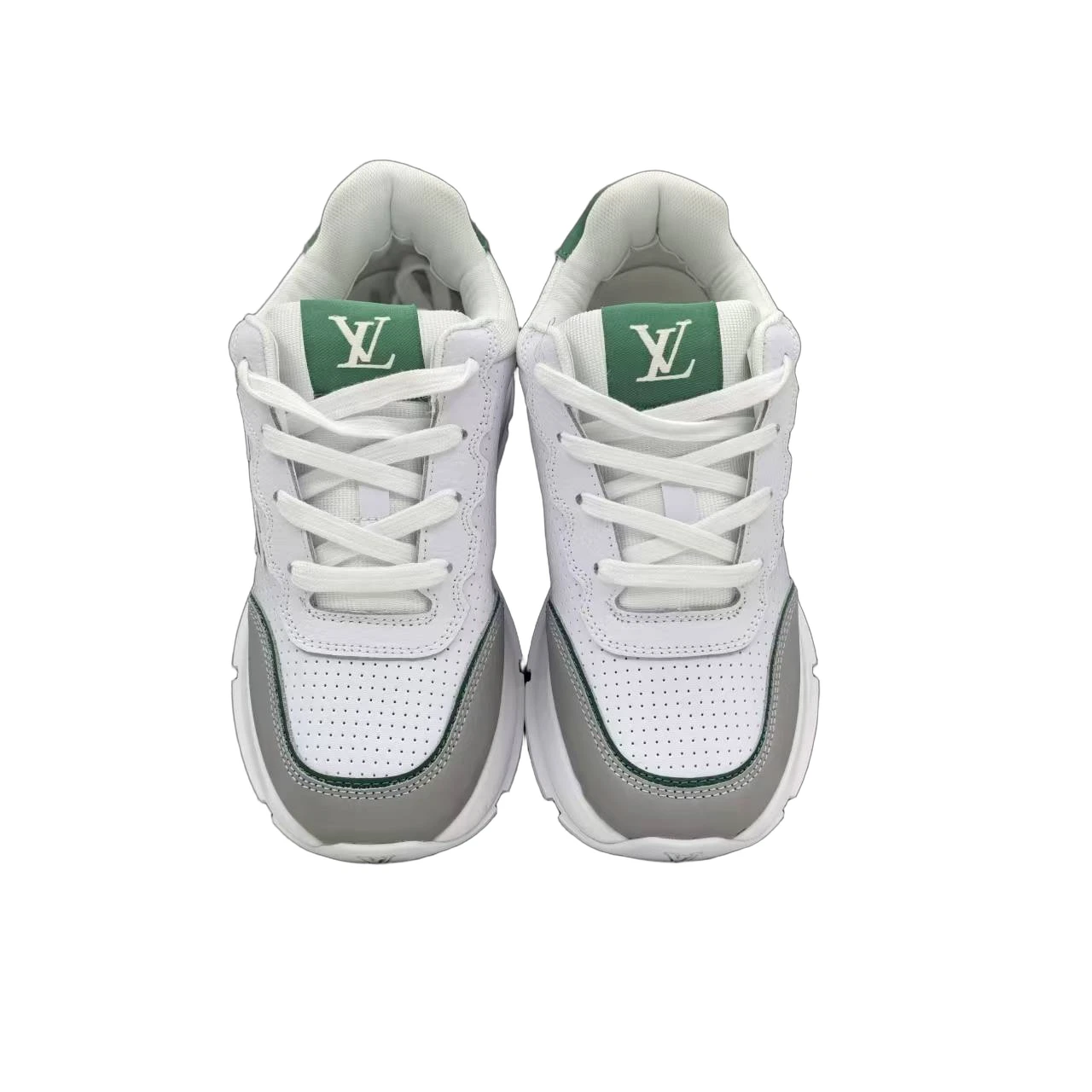 Luxury Lou Paris Classic Trainers Green White Shoes Sneakers by Air Jordan