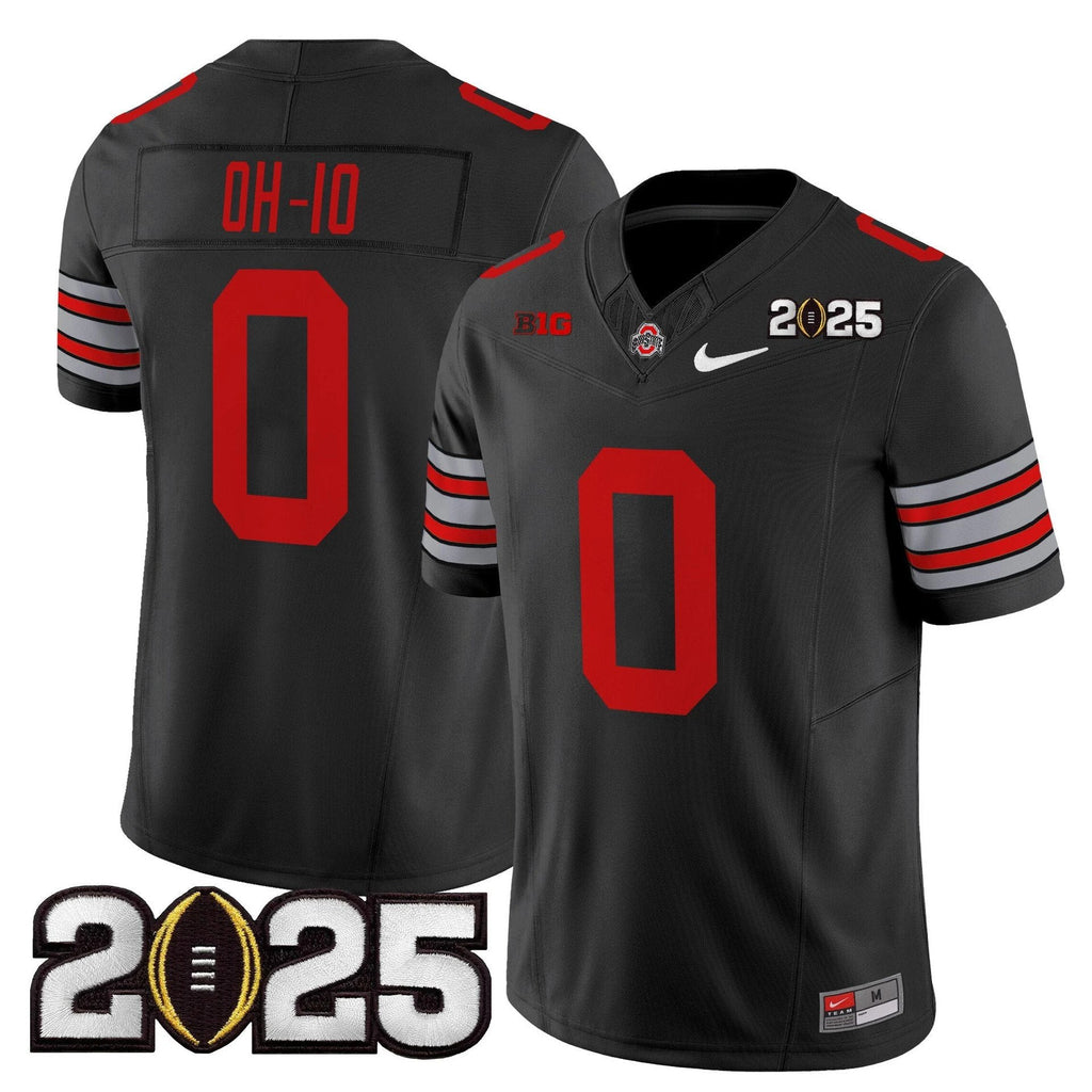 OH-IO Jersey #0 Ohio State Heritage Stripe 2025 CFP Final Stitched Black by My Store NCAA Football Jerseys