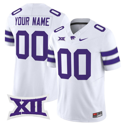 Custom Kansas State Wildcats Jersey Name, Number 2025 Limited Stitched White by My Store