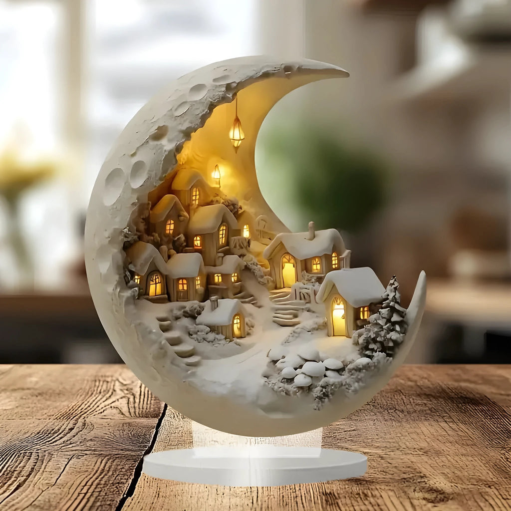 MoonlitHaven - Enlightened Moon City for elegant decor Bowlift by Bowlift
