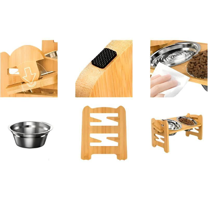 Elevated non-slip dog bowl stand with double bowls Bowlift by Bowlift