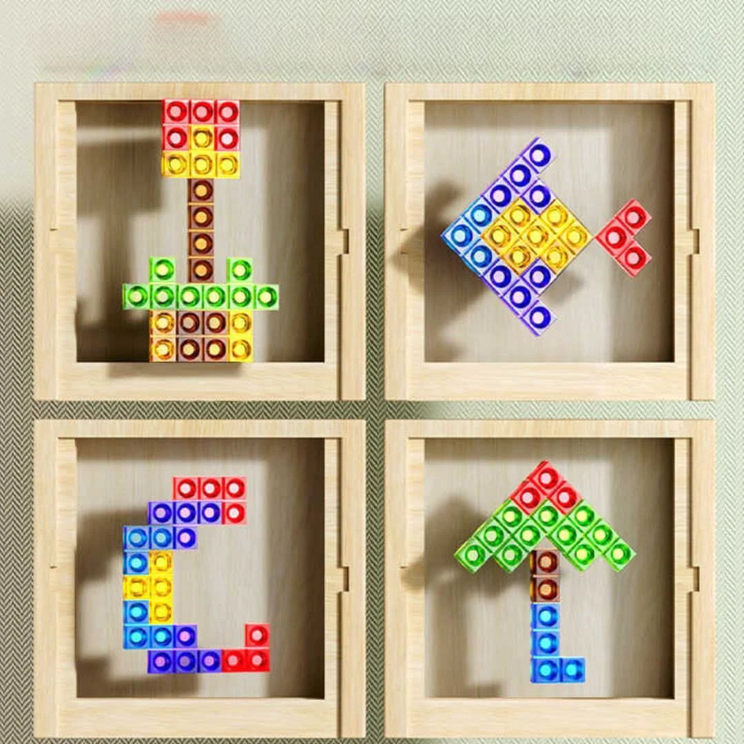 Wooden Tetris Puzzle Board Game for Kids and Adults by BowLift